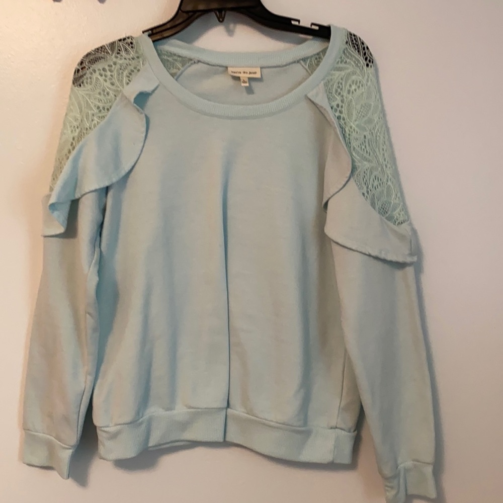 Nice Cropped Sky Blue Sweater